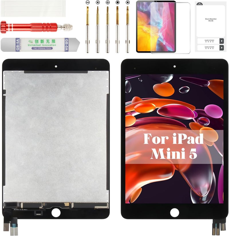 BEXUPULL استبدال شاشة iPad mini 5 لشاشة LCD A2126 لجهاز iPad mini 5 مجموعة إصلاح شاشة اللمس A2133 A2124 A2125 باللون الأسود - Image 1